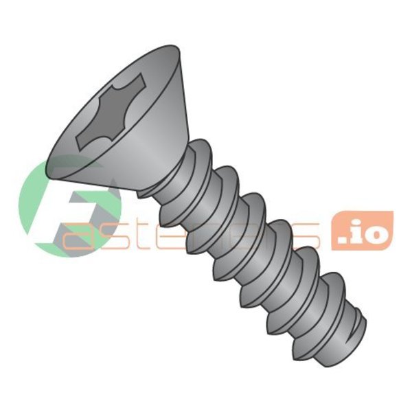 Newport Fasteners Thread Cutting Screw, #6 x 3/8 in, Black Oxide Steel Flat Head Phillips Drive, 10000 PK 543015